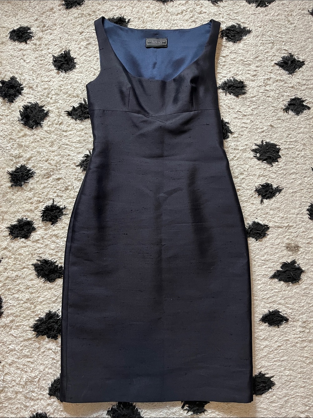Richard Tyler Couture Size 4 Gorgeous Black Sleeveless Midi Sheath Dress